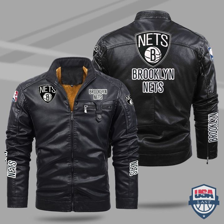 Brooklyn Nets Fleece Leather Jacket - HVsun