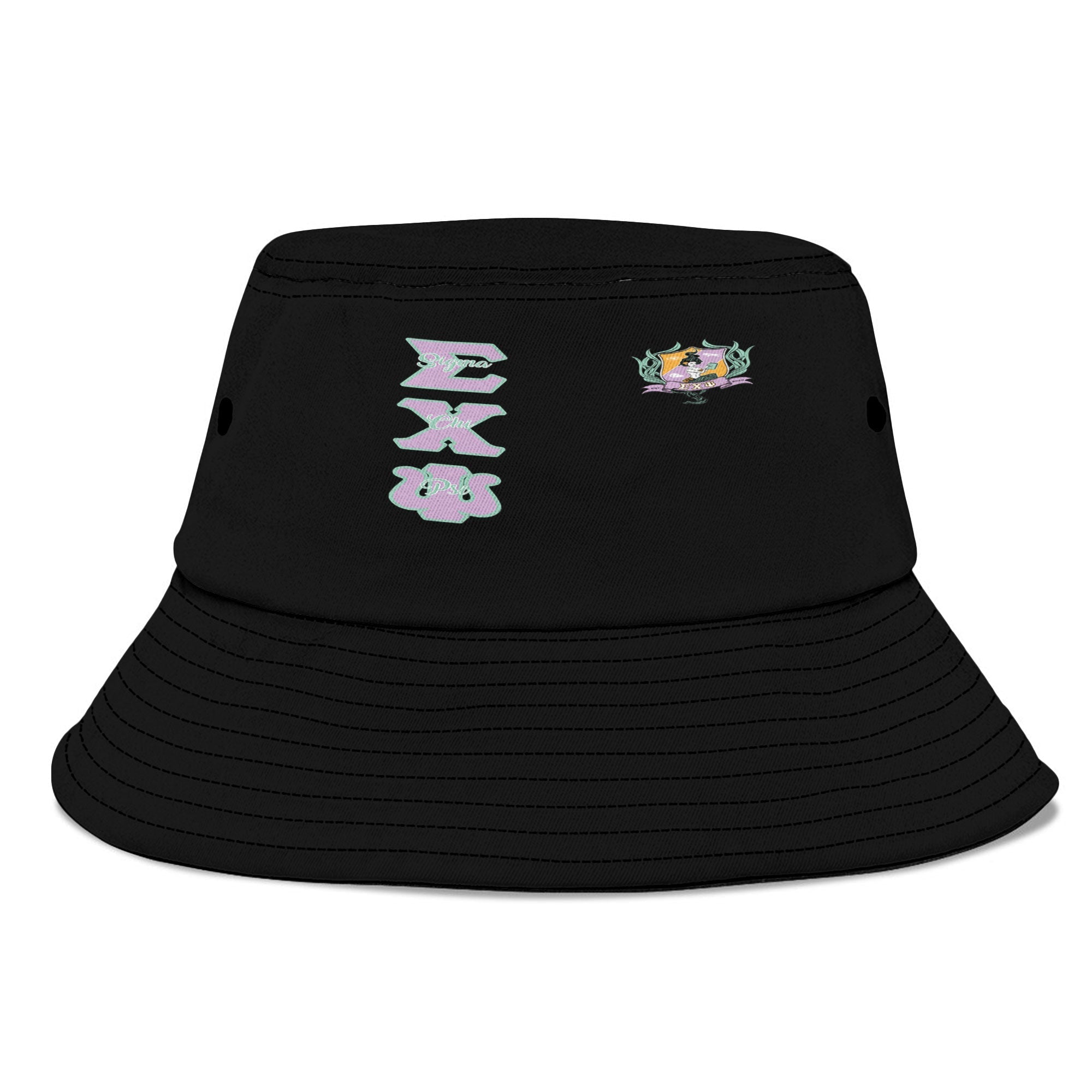 Sorority Bucket Hat - Sigma Chi Psi Black Bucket Hat Original Style