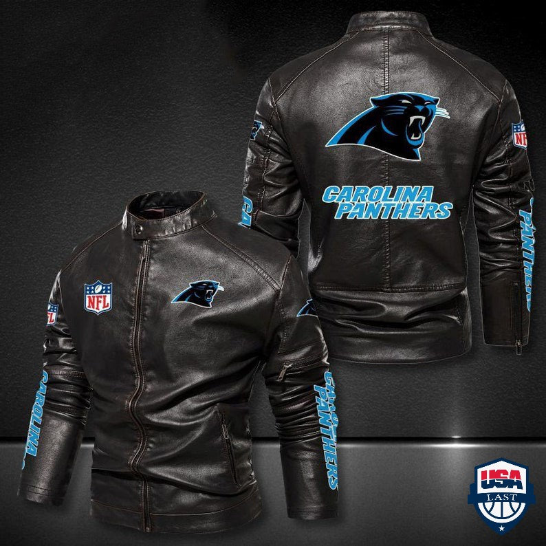 Carolina Panther NFL Motor Leather Jacket - USALast