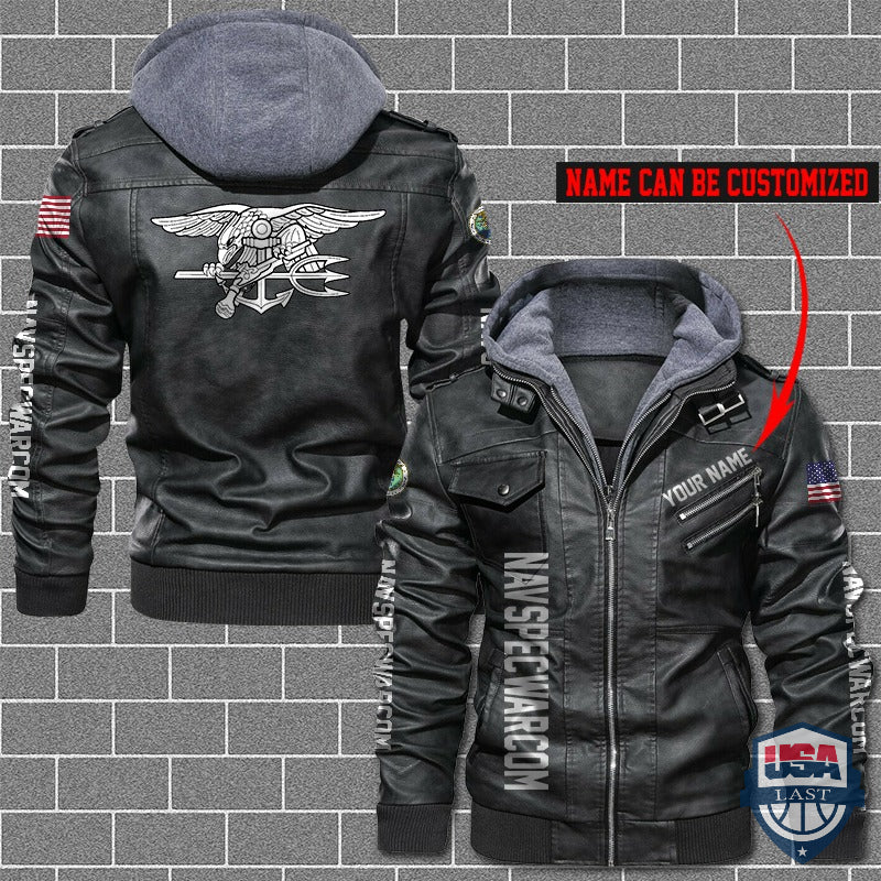 United States Navy SEALs Custom Name Leather Jacket - HVsun