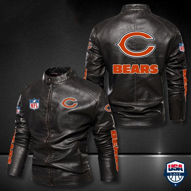 Chicago Bears NFL Motor Leather Jacket - USALast