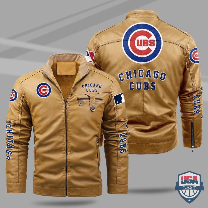 Chicago Cubs Fleece Leather Jacket - HVsun