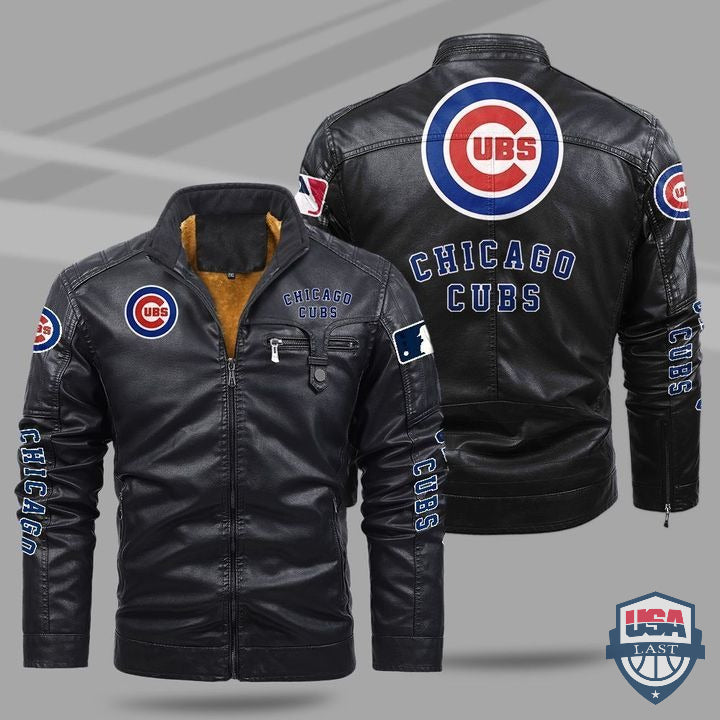 Chicago Cubs Fleece Leather Jacket - HVsun