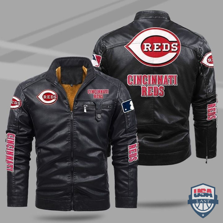 Cincinnati Reds Fleece Leather Jacket - HVsun