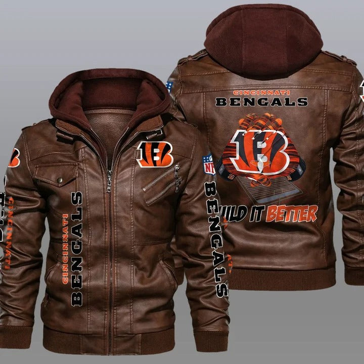 Cincinnati bengals NFL wild it better leather jacket - K181121 - HVsun