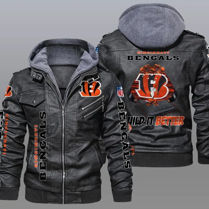 Cincinnati bengals NFL wild it better leather jacket - K181121 - HVsun