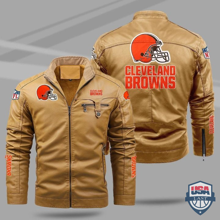 Cleveland Browns Fleece Leather Jacket - HVsun