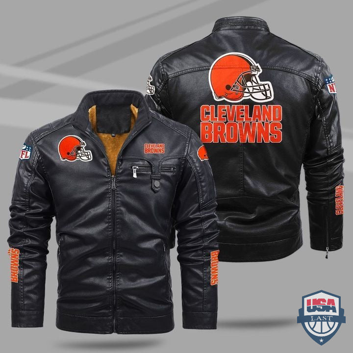 Cleveland Browns Fleece Leather Jacket - HVsun