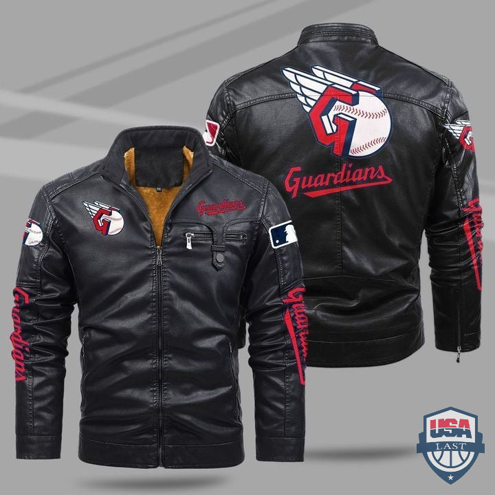 Cleveland Guardians Fleece Leather Jacket - HVsun