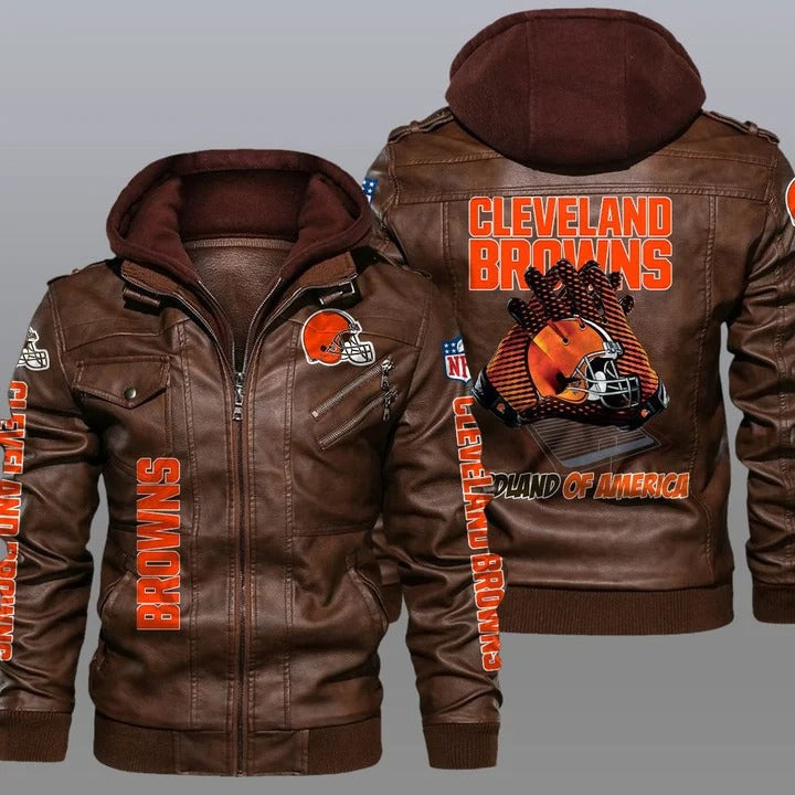Cleveland browns NFL hardland of america leather jacket - K181121 - HVsun