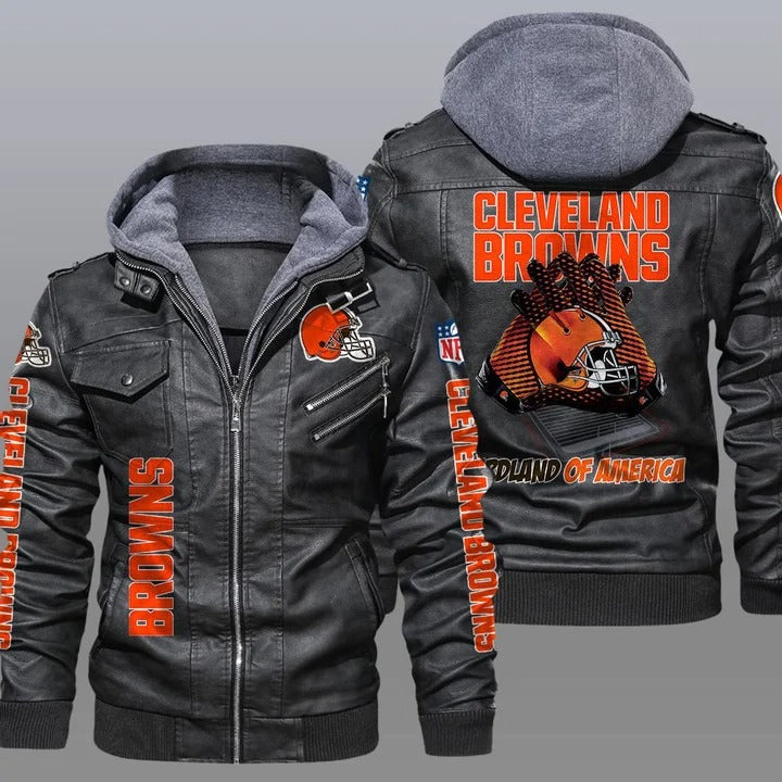 Cleveland browns NFL hardland of america leather jacket - K181121 - USALast