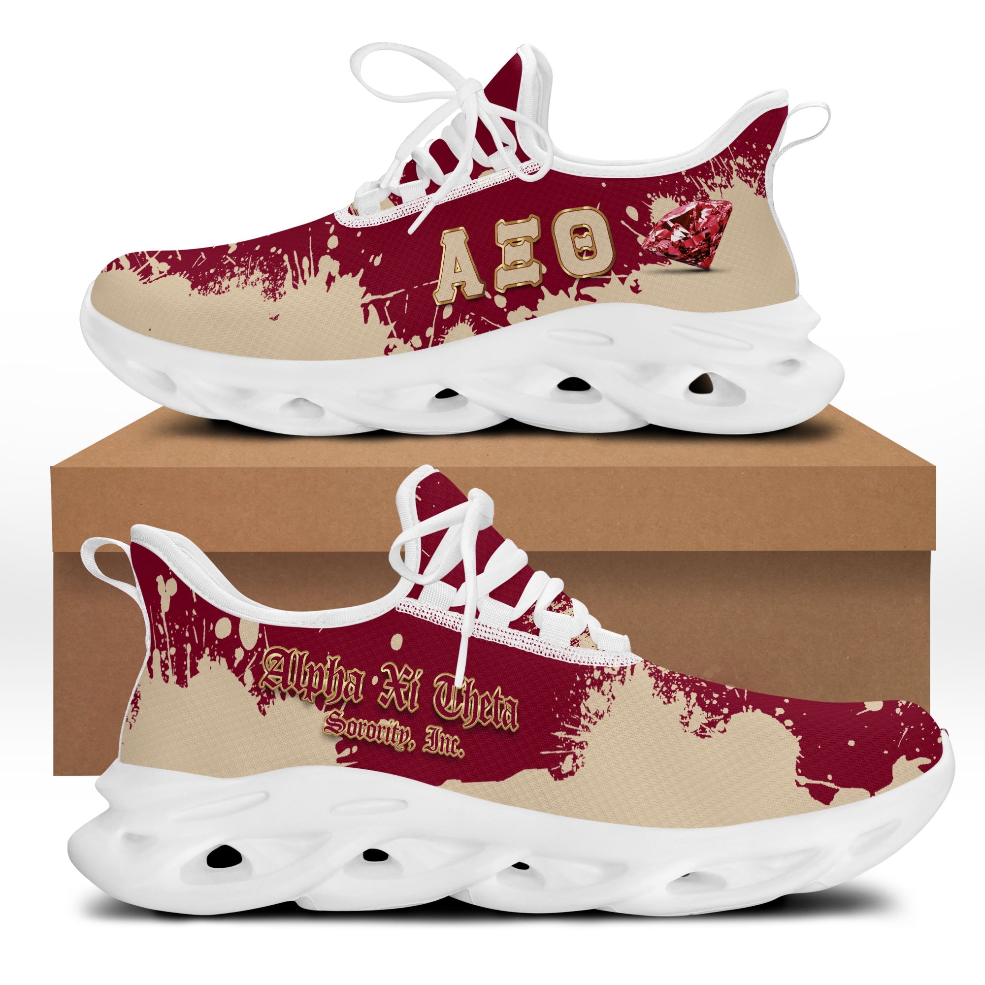 Sorority Footwear - Alpha Xi Theta Clunky Sneakers Spaint Style