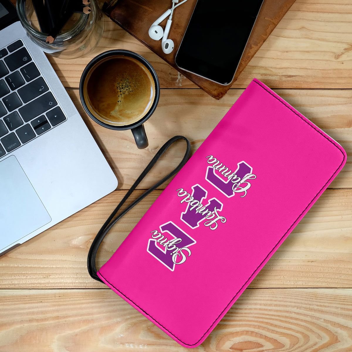Sorority Clutch Purse - Sigma Lambda Gamma Clutch Purse Original Shocking Pink Style