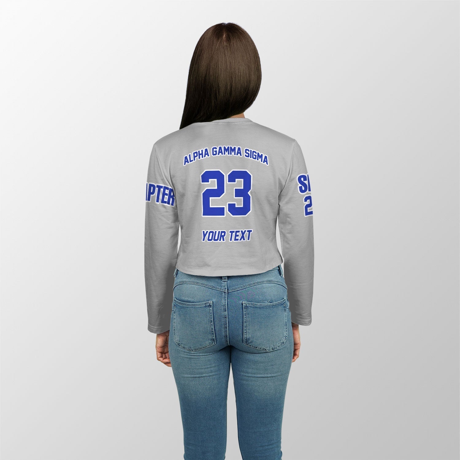 Fraternity Shirt - Personalized Alpha Gamma Sigma Croptop Long T Shirt Original Silver Style