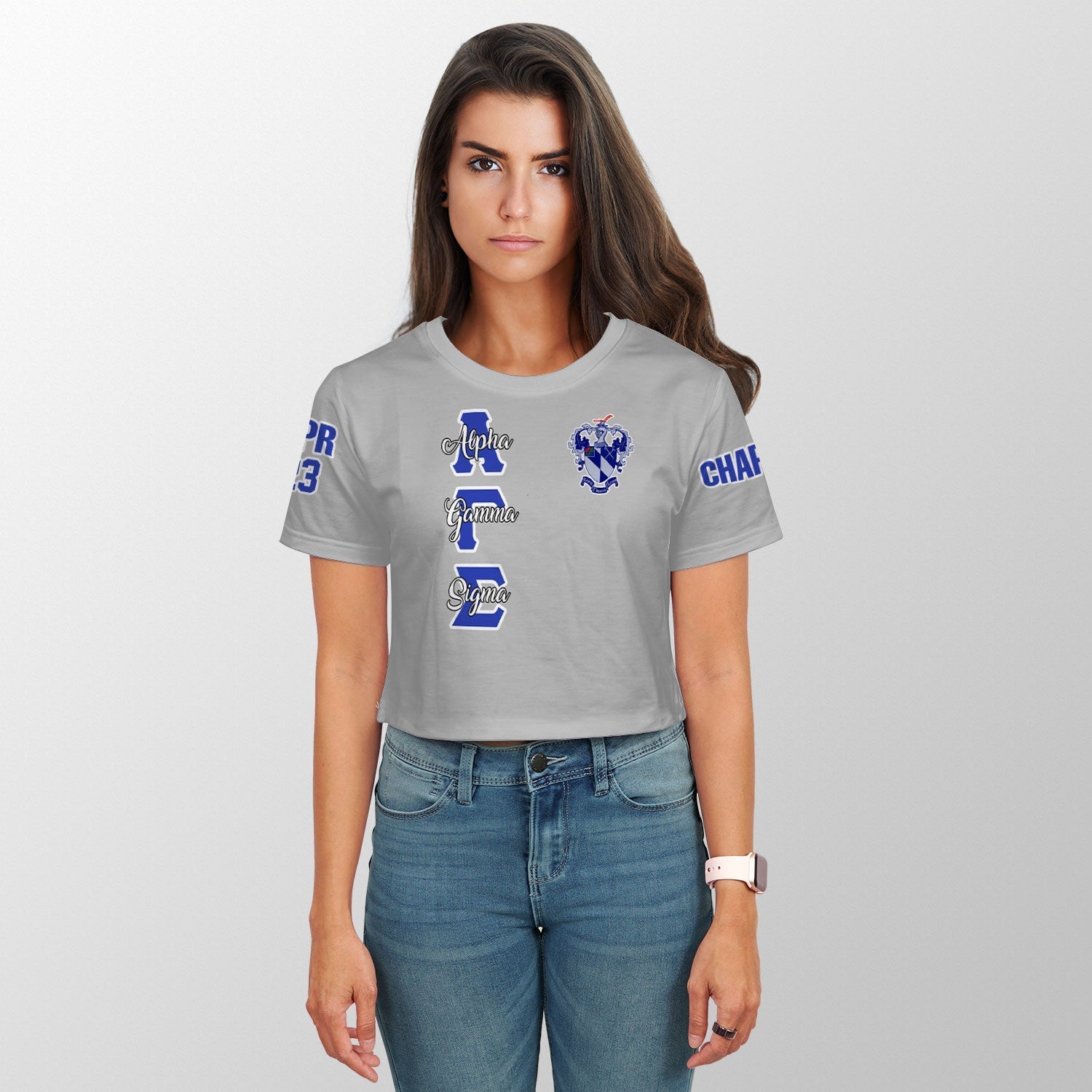 Fraternity Shirt - Personalized Alpha Gamma Sigma Croptop T Shirt Original Silver Style