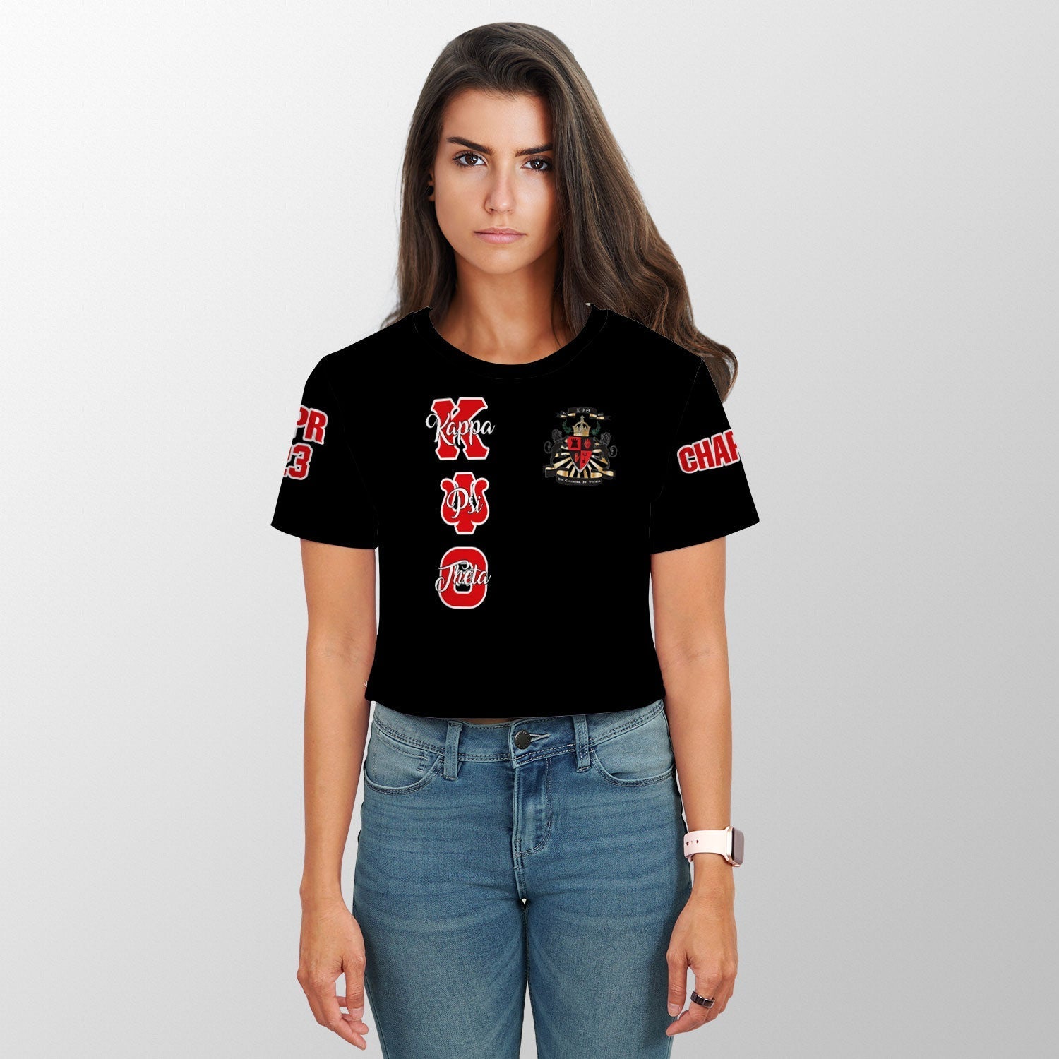 Fraternity Shirt - Personalized Kappa Psi Theta Croptop T Shirt Original Dark Style