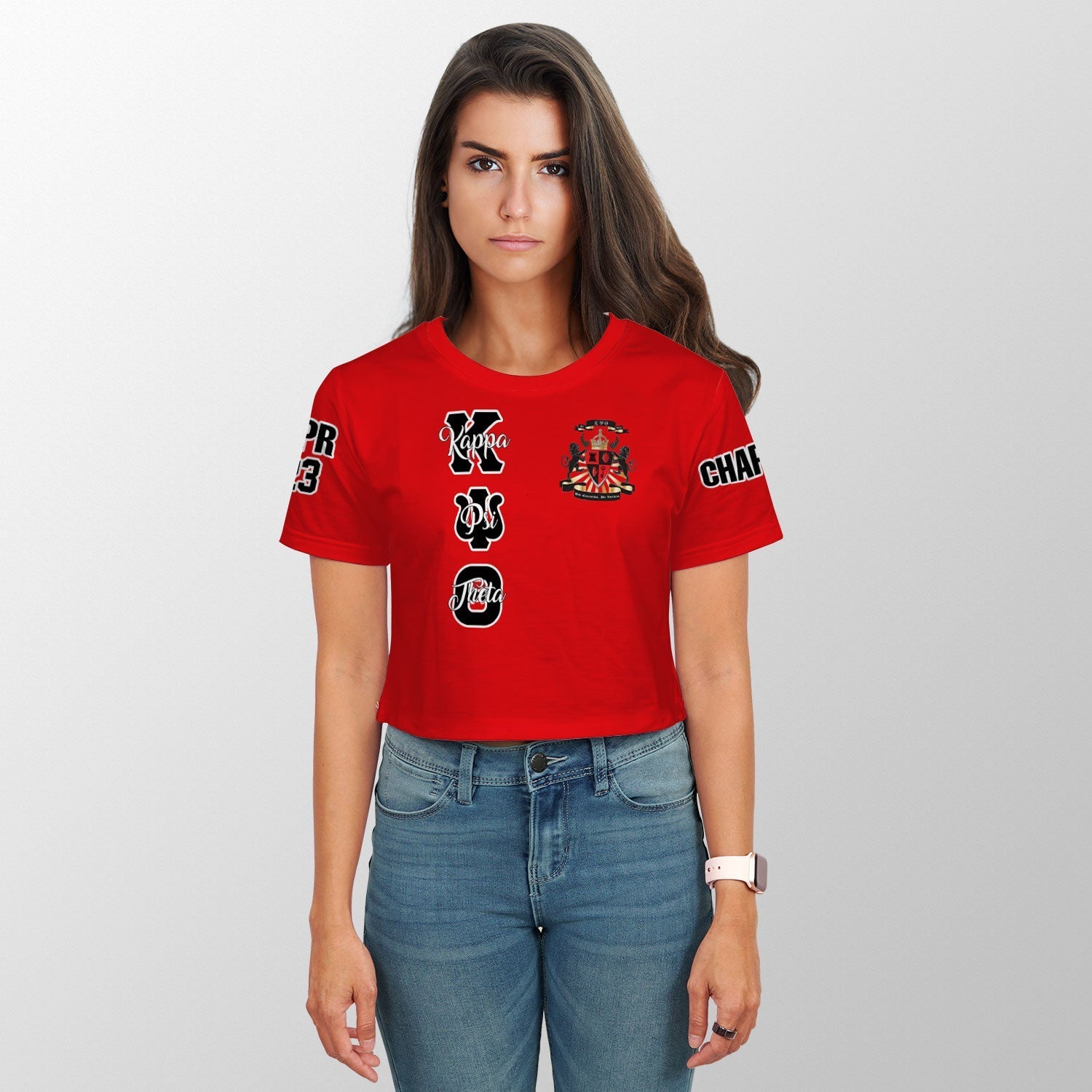 Fraternity Shirt - Personalized Kappa Psi Theta Croptop T Shirt Original Red Style