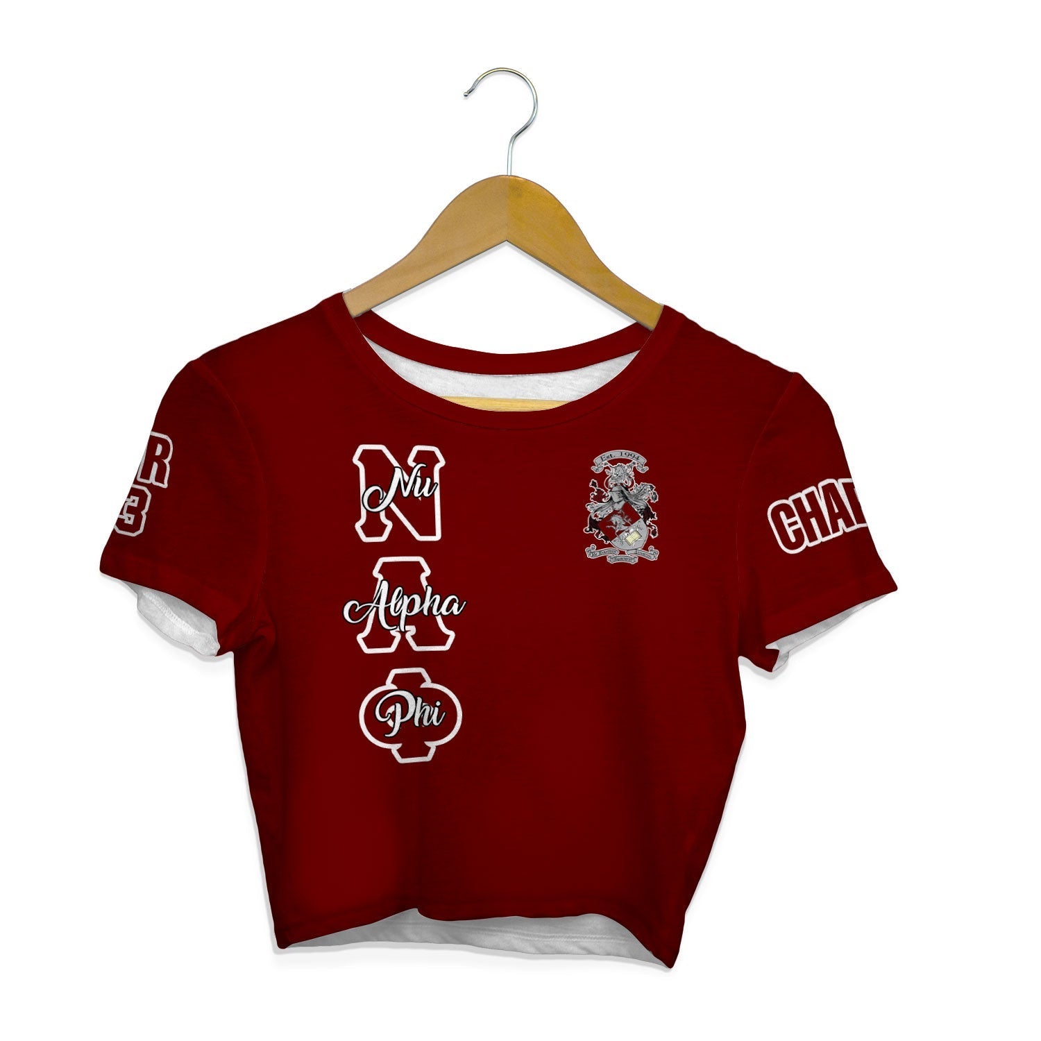 Fraternity Shirt - Personalized Nu Alpha Phi Croptop T Shirt Original Maroon Style