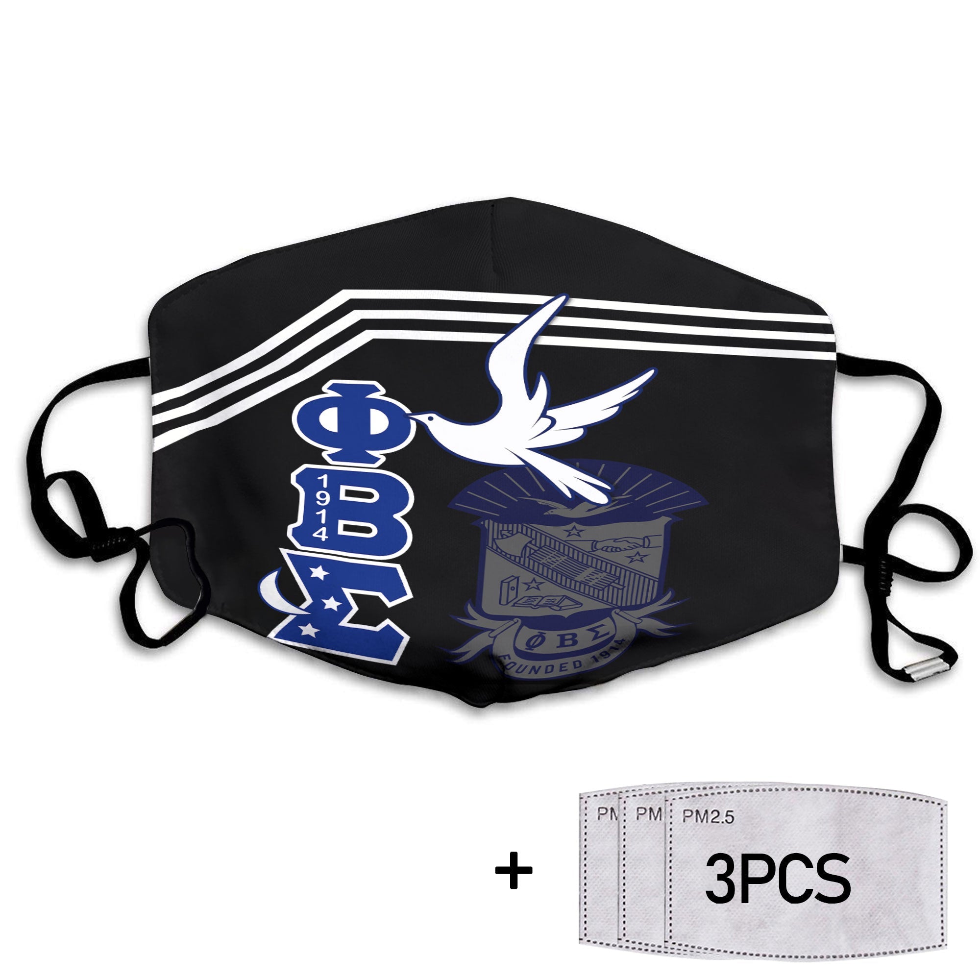 Fraternity Face Mask - Custom Phi Beta Sigma Face Mask PBS 1914 Proud Ver2