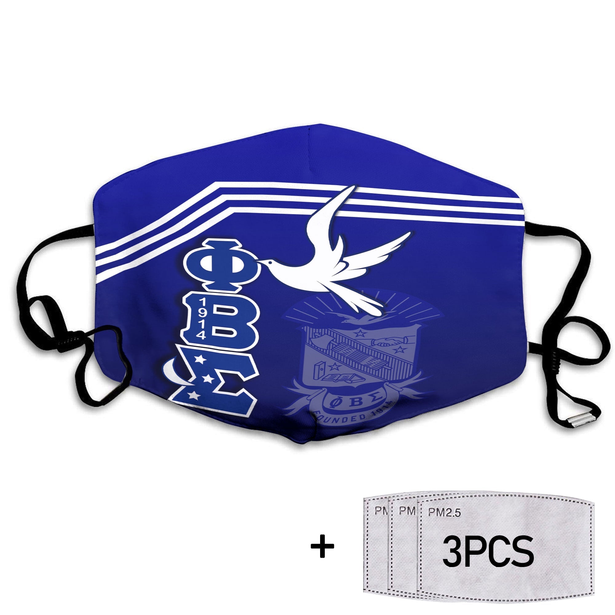 Fraternity Face Mask - Custom Phi Beta Sigma Face Mask PBS 1914 Proud