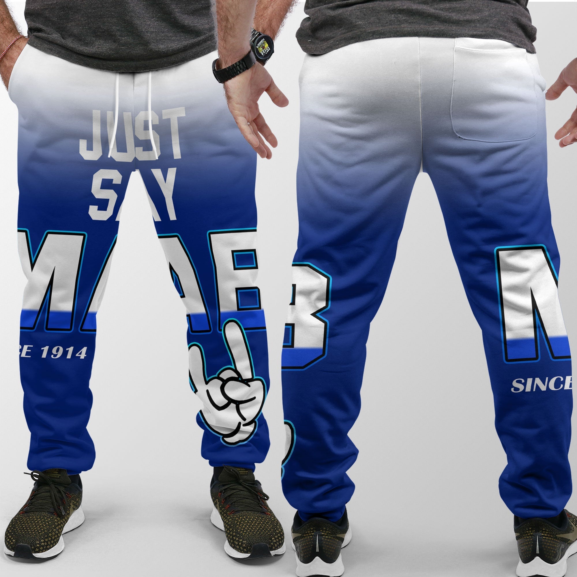 Fraternity Jogger Pant - Custom Phi Beta Sigma Jogger Pant Say MAB Style