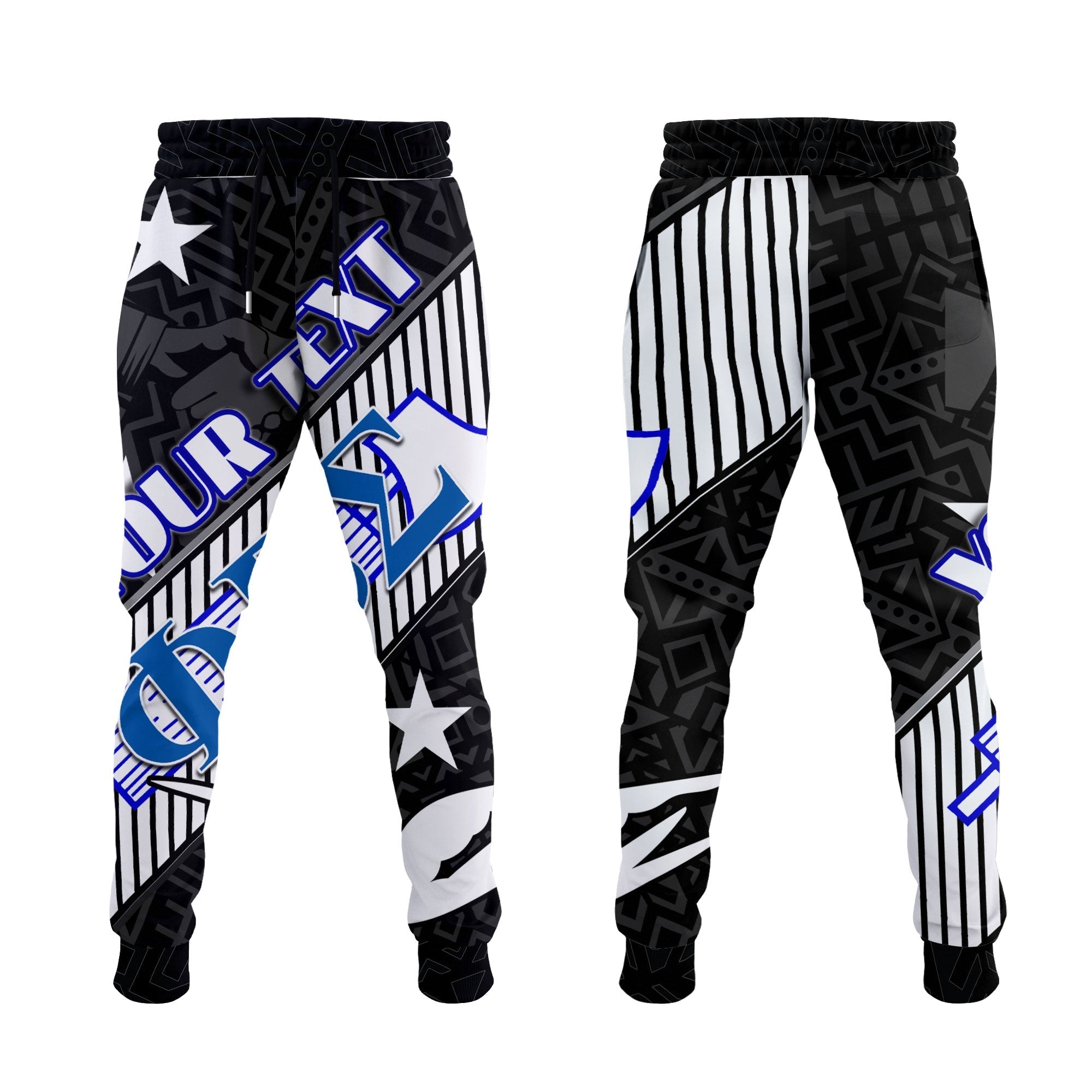 Fraternity Jogger Pant - Custom Phi Beta Sigma Jogger Pant 1914 Symbol Black Style