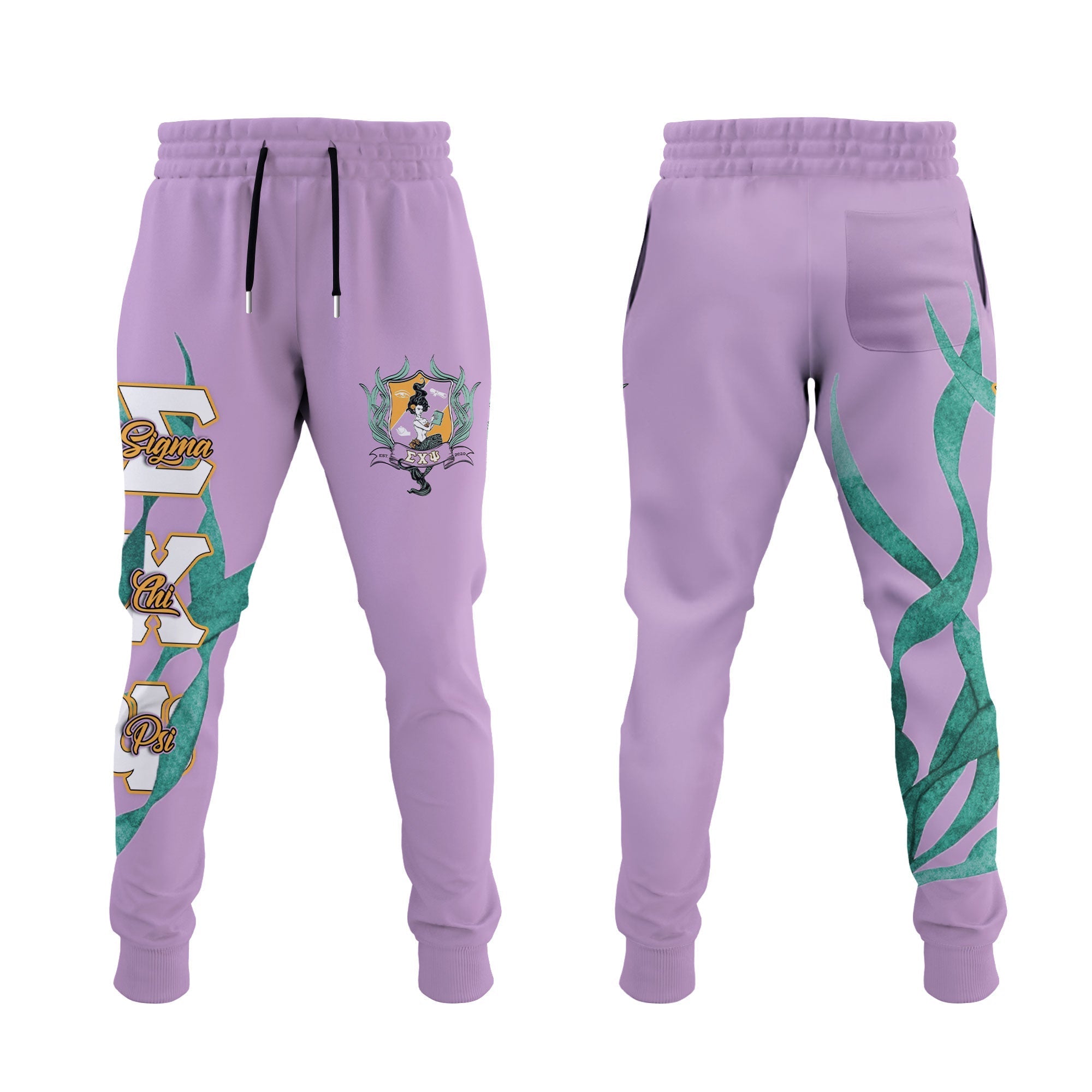 Sorority Jogger Pant - Custom Sigma Chi Psi Jogger Pant Seaweed Mermaid Style