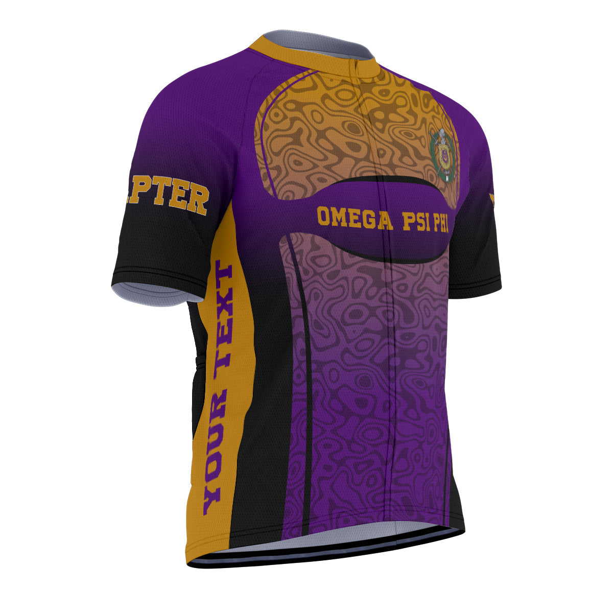 Omega Psi Phi Cycling Jersey Custom Purple Geometric Lines Style