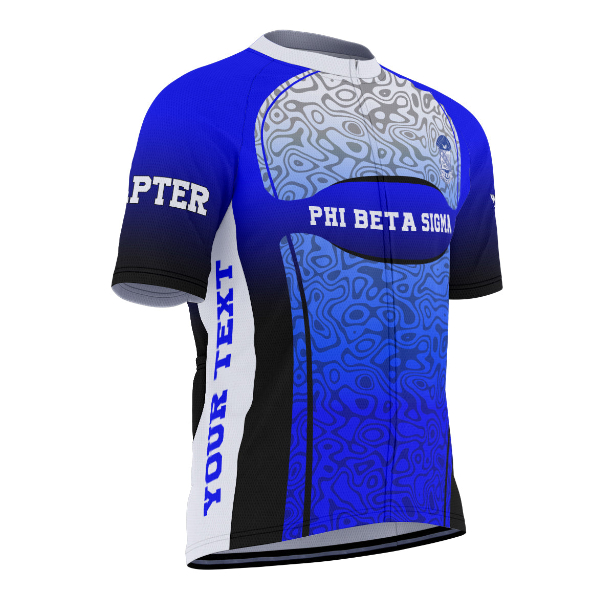 Phi Beta Sigma Cycling Jersey Custom Royal Blue Geometric Lines Style