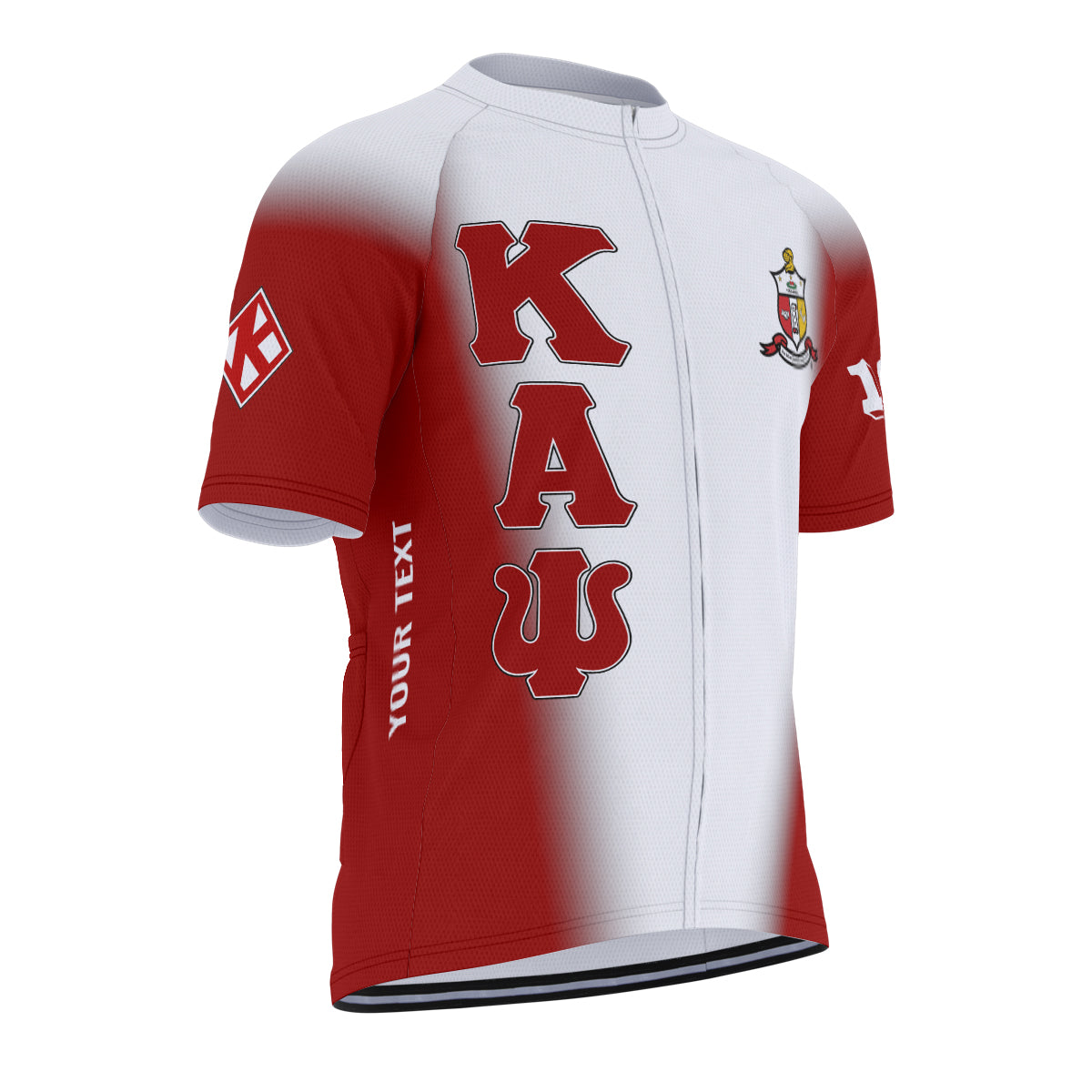 Kappa Alpha Psi Cycling Jersey Custom Red White Spear Gradient Style