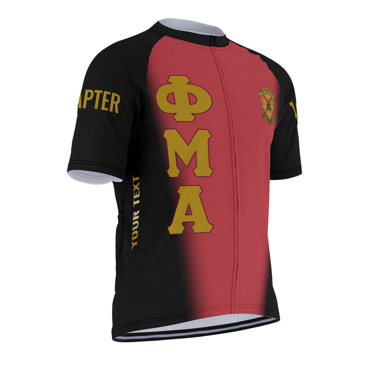 Phi Mu Alpha Cycling Jersey Custom Black Red Spear Gradient Style