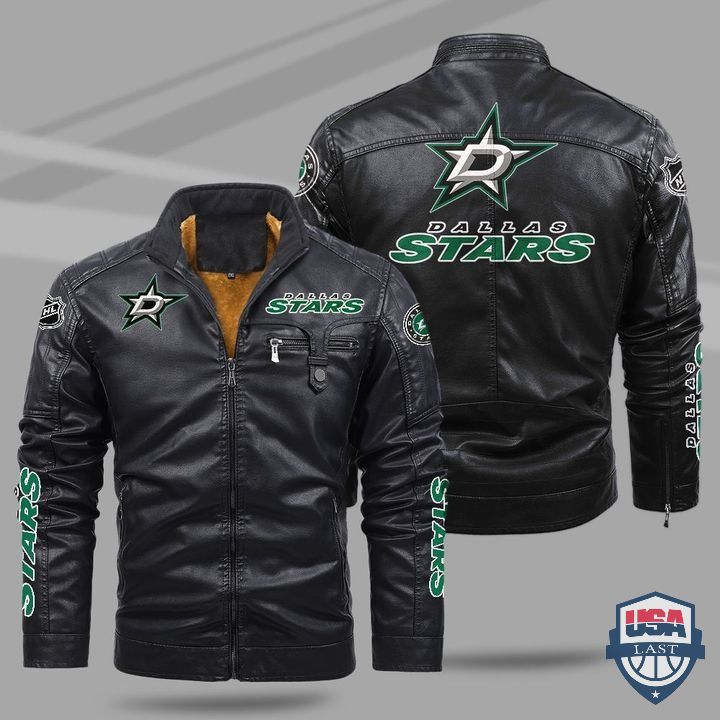 Dallas Stars Fleece Leather Jacket - HVsun