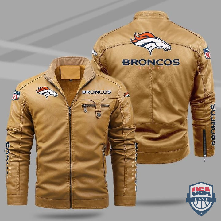 Denver Broncos Fleece Leather Jacket - USALast