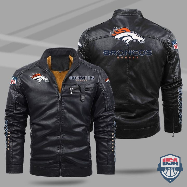 Denver Broncos Fleece Leather Jacket - USALast