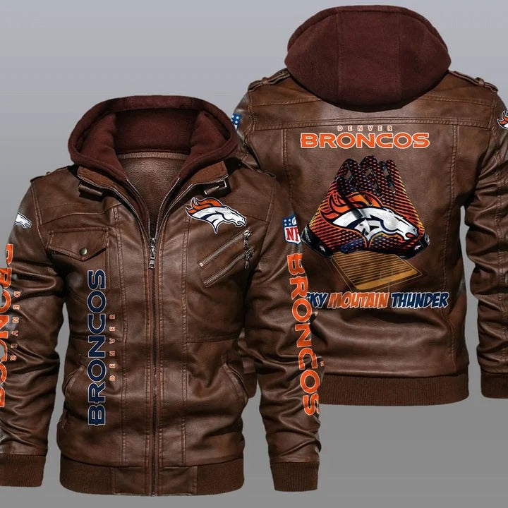 Denver broncos NFL rocky mountain thunder leather jacket - K181121 - USALast