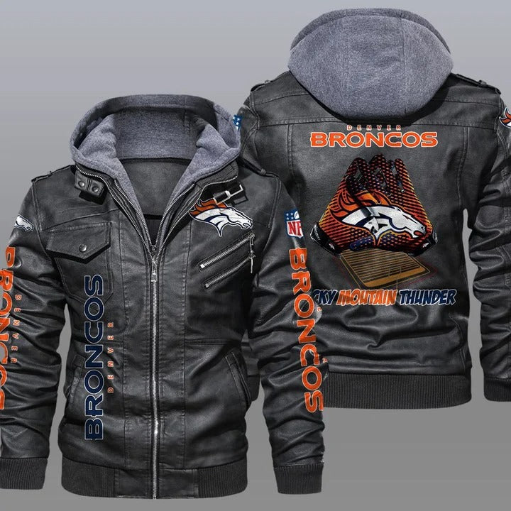 Denver broncos NFL rocky mountain thunder leather jacket - K181121 - USALast