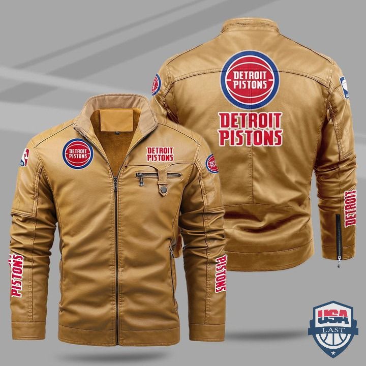 Detroit Pistons Fleece Leather Jacket - USALast