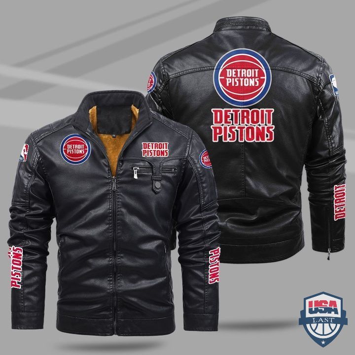 Detroit Pistons Fleece Leather Jacket - HVsun