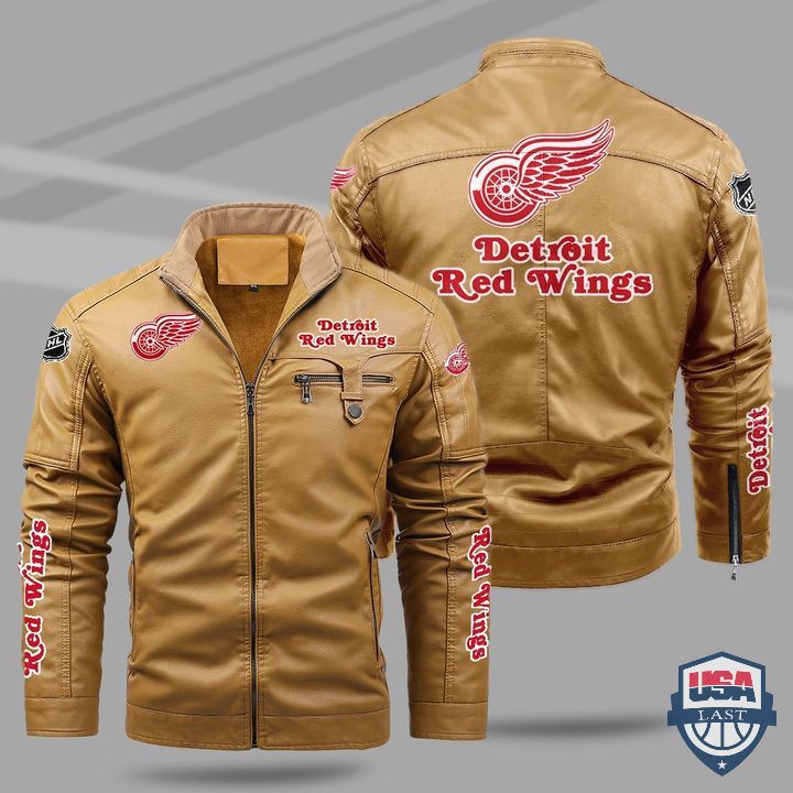 Detroit Red Wings Fleece Leather Jacket - USALast