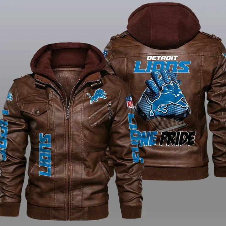 Detroit lions NFL one pride leather jacket - K181121 - HVsun