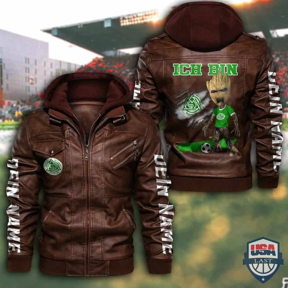 Personalisiert SV Mattersburg FC Lederjacke mit Kapuze - HVsun