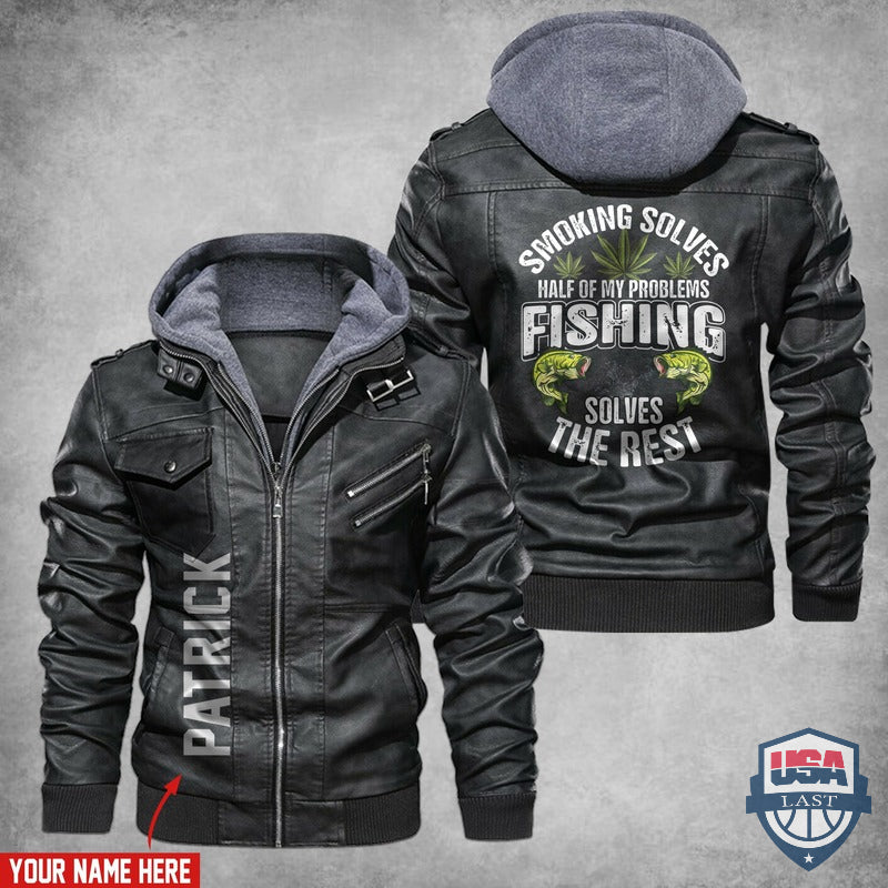 Personalized Fishing Solves The Rest Leather Jacket - HVsun