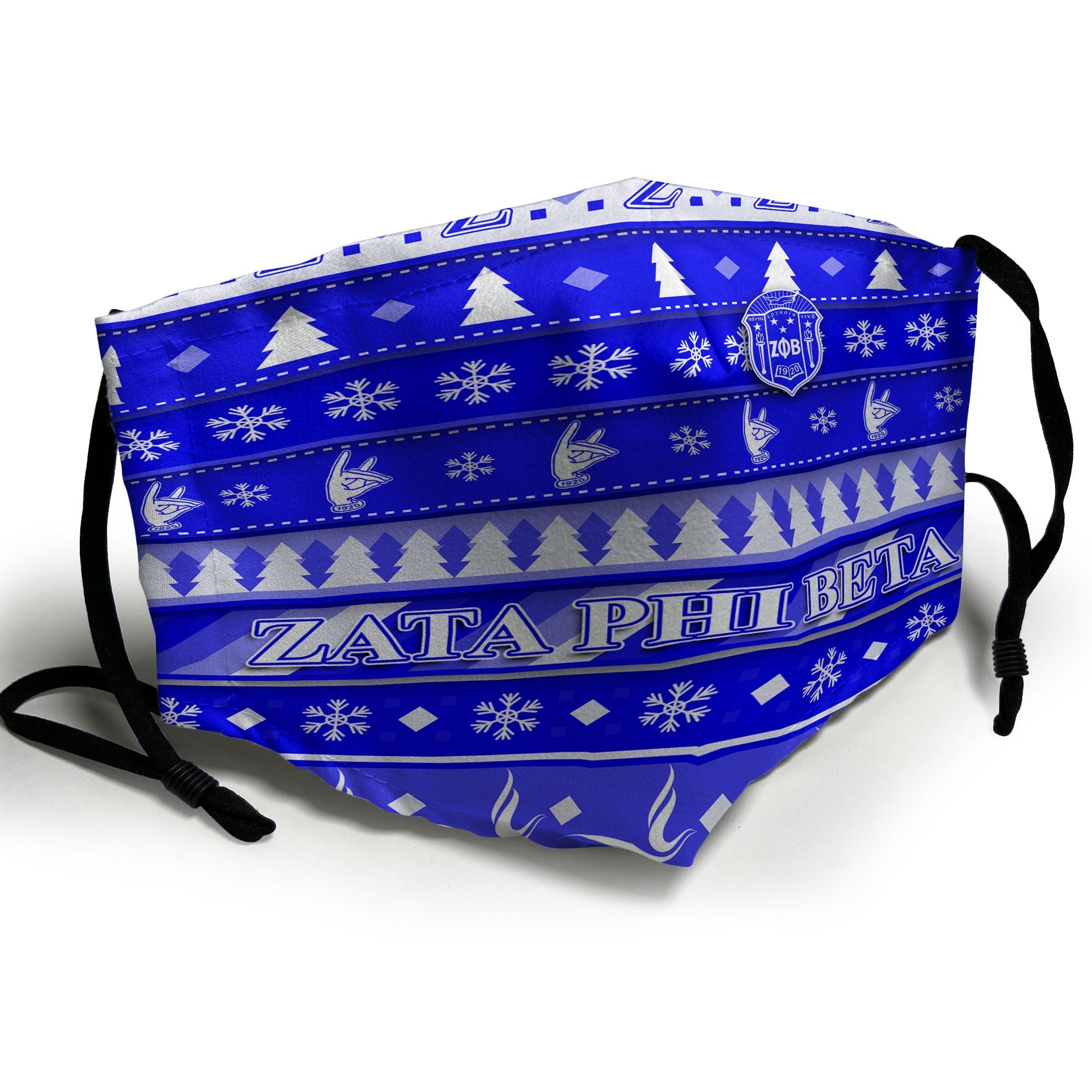 Sorority Face Mask - Christmas Zeta Phi Beta Girl Face Mask Royal Blue Style