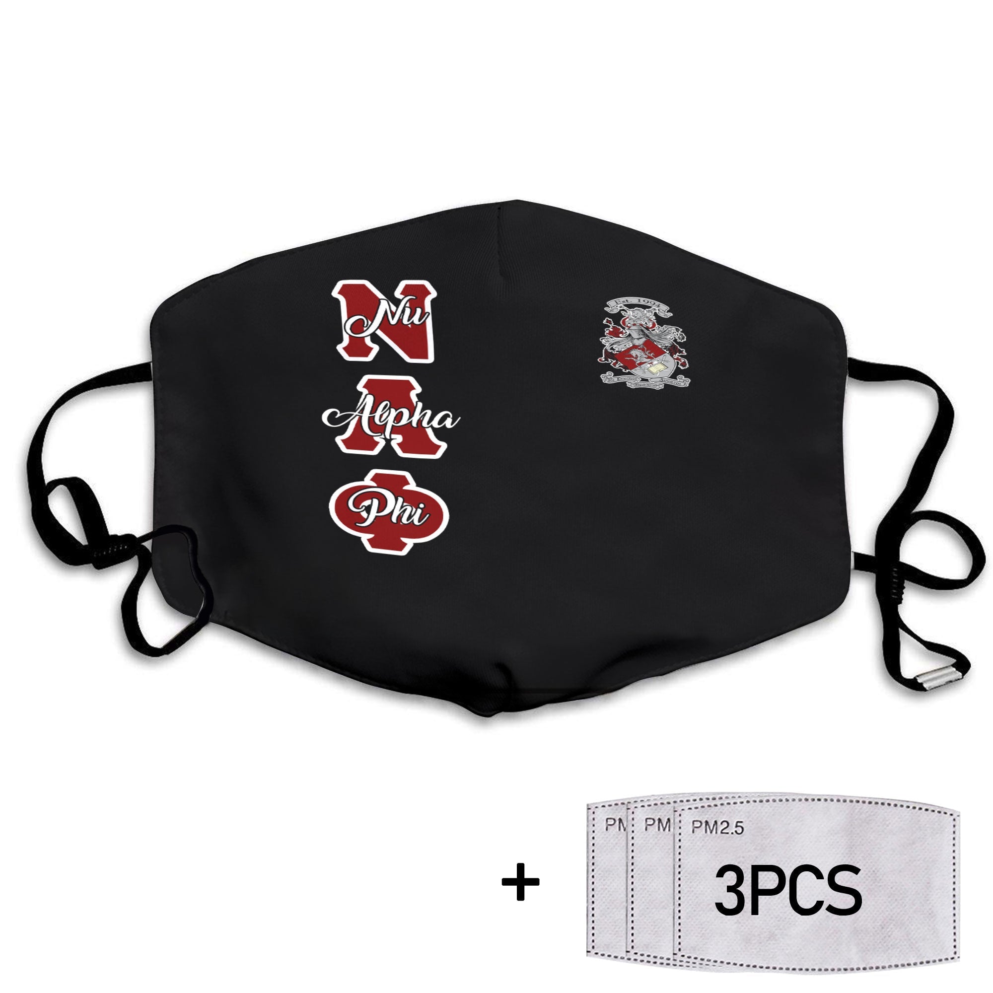 Fraternity Face Mask - Nu Alpha Phi Face Mask Original Dark Style