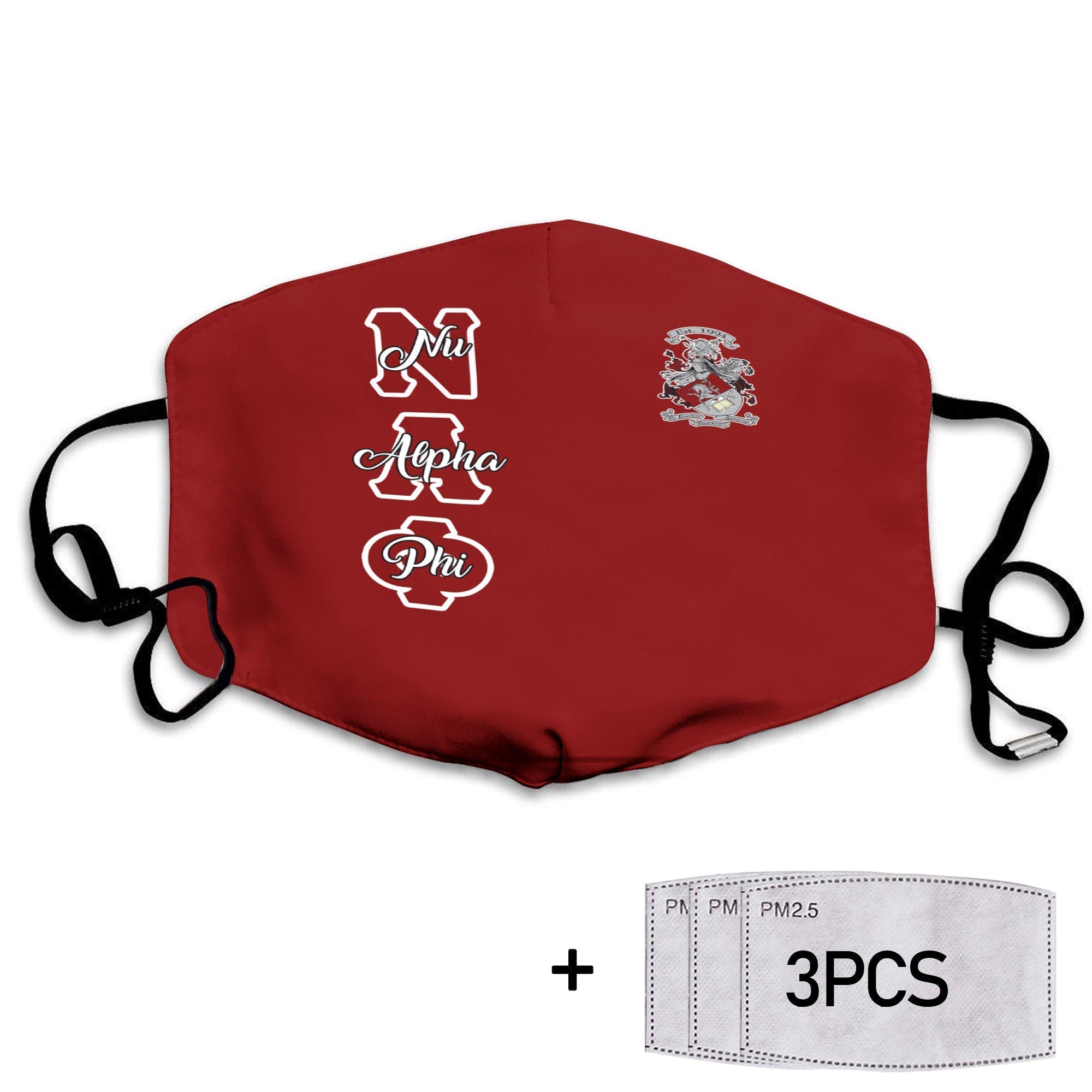 Fraternity Face Mask - Nu Alpha Phi Face Mask Original Maroon Style