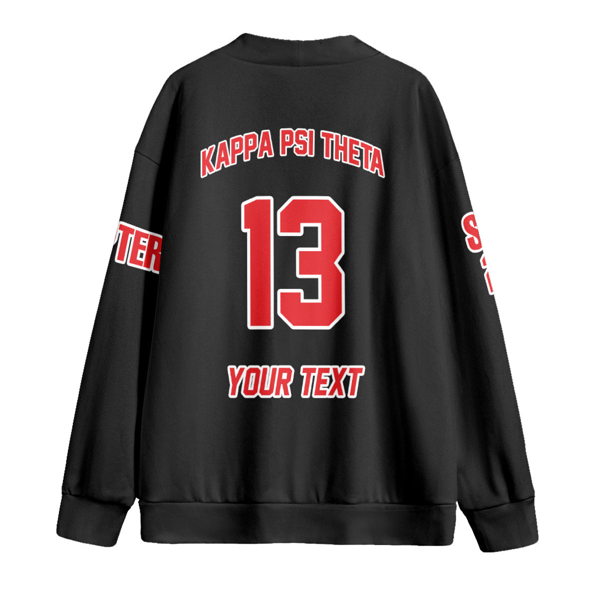 Fraternity Shirt - Personalized Kappa Psi Theta Knitted Fleece Cardigan Original Dark Style