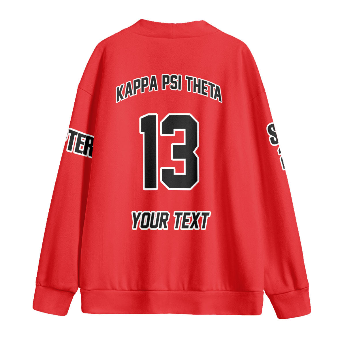 Fraternity Shirt - Personalized Kappa Psi Theta Knitted Fleece Cardigan Original Red Style