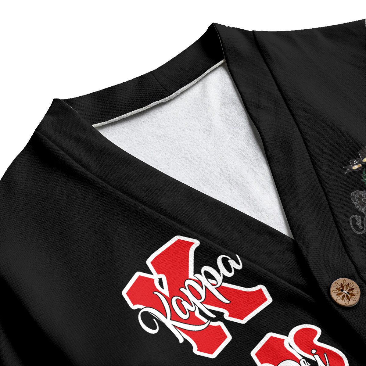 Fraternity Shirt - Personalized Kappa Psi Theta Knitted Fleece Cardigan Original Dark Style