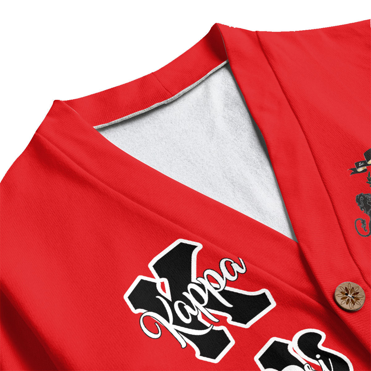 Fraternity Shirt - Personalized Kappa Psi Theta Knitted Fleece Cardigan Original Red Style