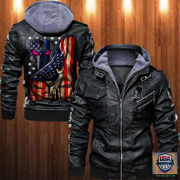Wounded Warrior Project Punisher Skull Leather Jacket - HVsun
